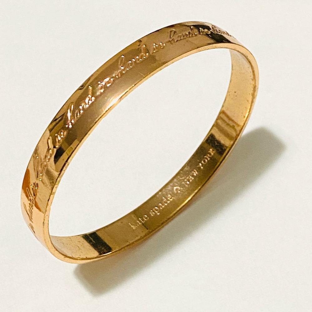 Kate Spade Gold tone Engraved Bangle Bracelet